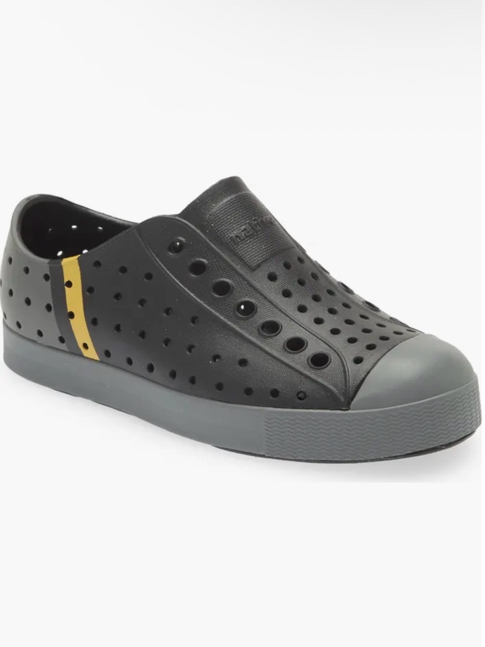 Native Jefferson Block Casual Slip-On Water Shoe Black/Gray kids size J1